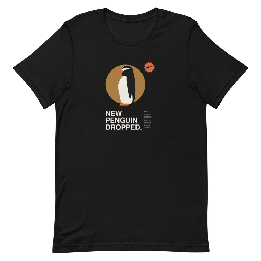 NEW PENGUIN DROPPED black tee, flat front